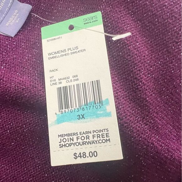 Laura Scott Purple Cardigan Sweater with Draped Front - Picture 9 of 9